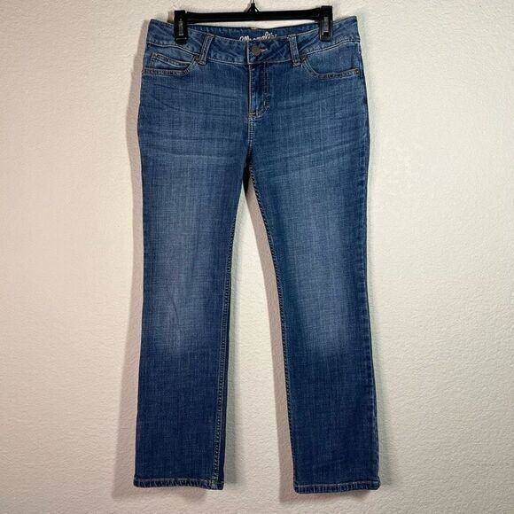 Wrangler Blue‎ Mid Rise Medium Wash Slim Fit Straight Leg Jeans Womens Size 9x28 - Picture 1 of 8